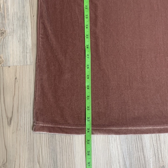 EUC Madewell Velvet Mauve Pink Mock Neck Short Sleeve Midi Dress, Small - Picture 8 of 10